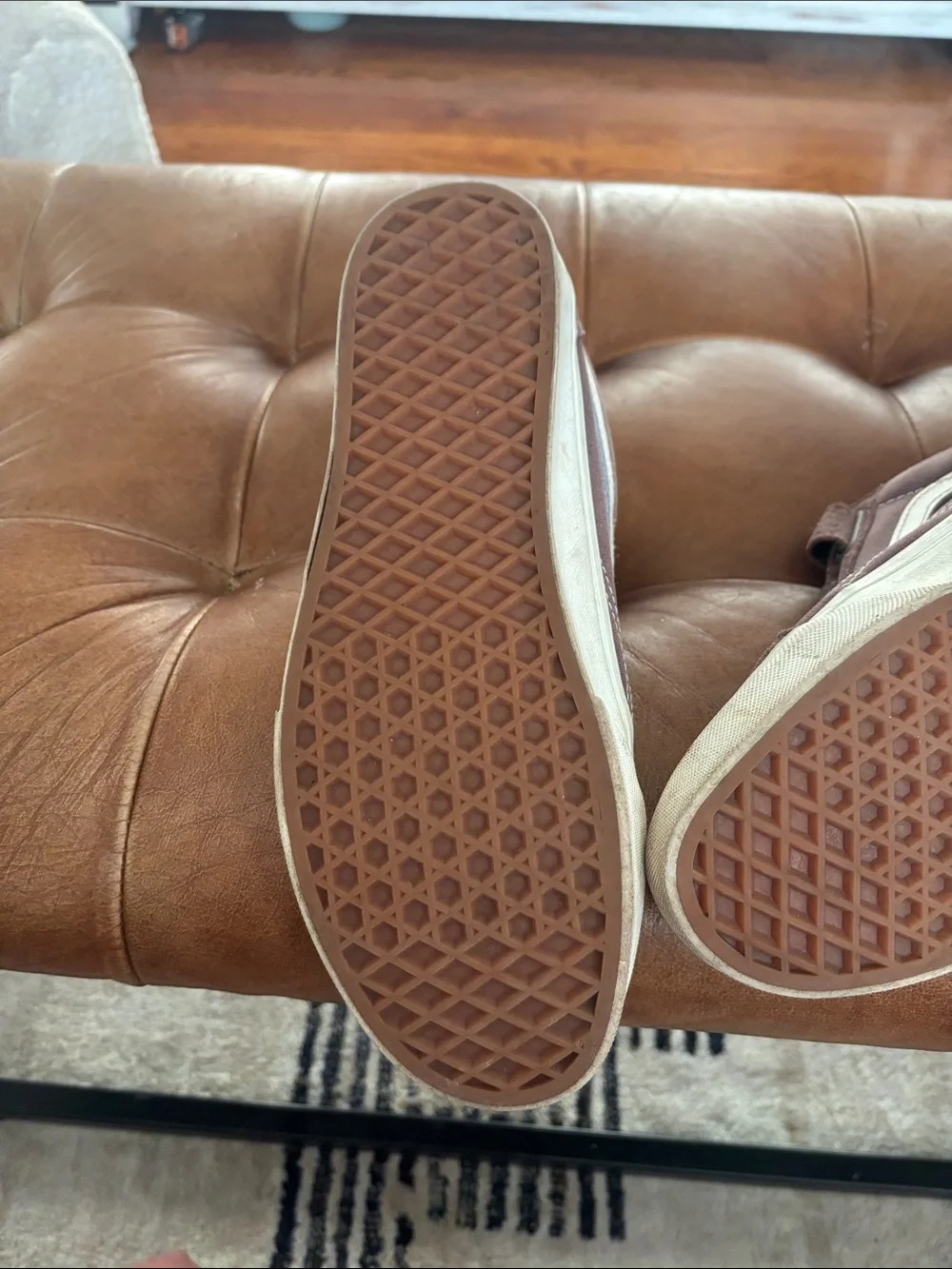 Women’s Brown Suede Vans Velcro Sneakers